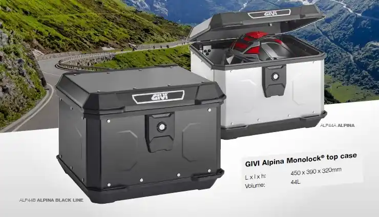 Tijdelijk Beschikbaar GIVI - ALP44B2-BLACK - Topcase - Aluminium 44LT
